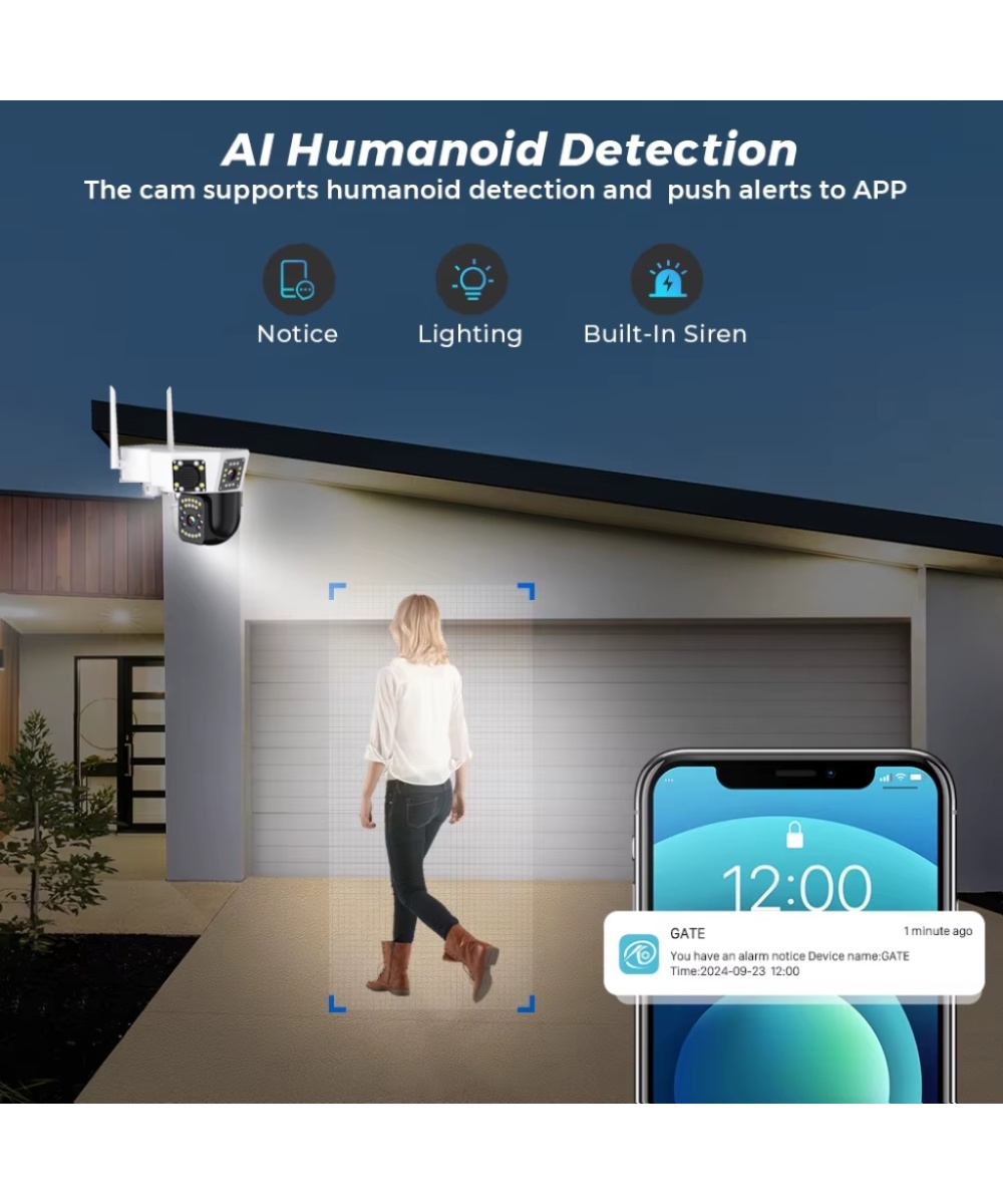 O-KAM 3014 WiFi 6MP Dual Lens IP Güvenlik Kamerası | Hareketli Kablosuz, Gece Görüşü, Kişi Takibi, Türkçe Sesli Görüşme Dış İç Kamera