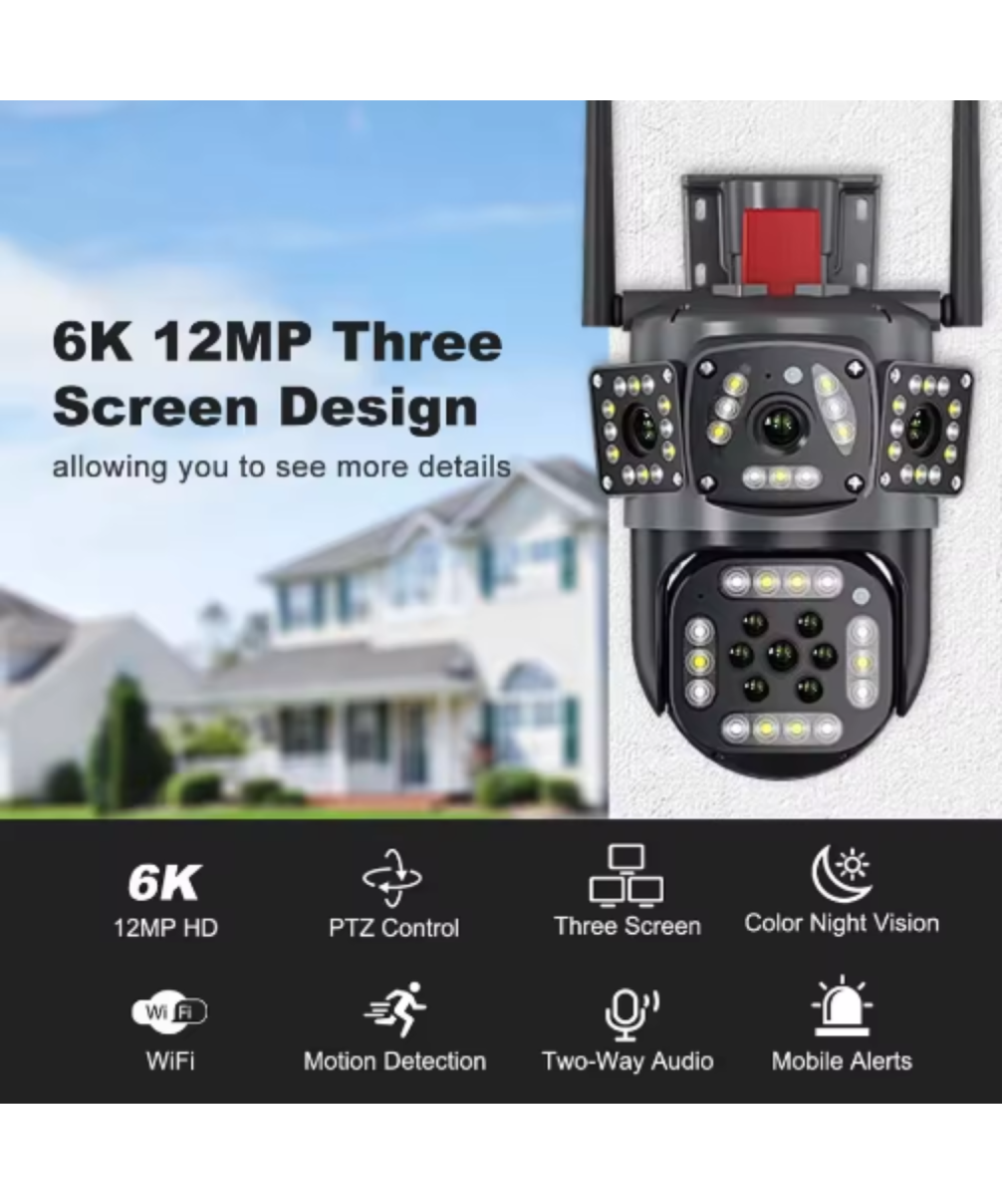 O-Kam 3017 Wifi 6mp Dual Lens Ip Güvenlik Kamerası 128 GB| Hareketli Kablosuz, Gece Görüşü, Kişi Takibi, Türkçe Sesli Görüşme Dış iç Kamera