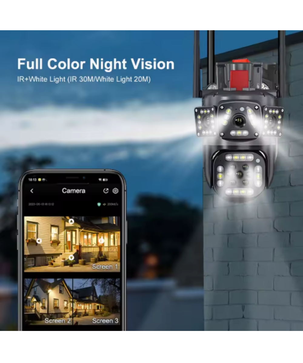 O-Kam 3017 Wifi 6mp Dual Lens Ip Güvenlik Kamerası 128 GB| Hareketli Kablosuz, Gece Görüşü, Kişi Takibi, Türkçe Sesli Görüşme Dış iç Kamera