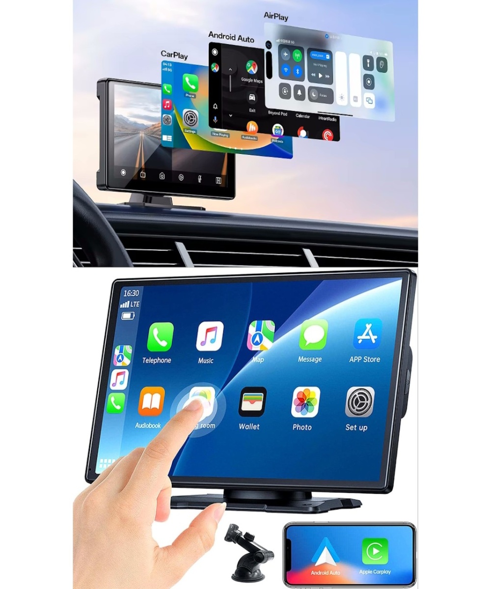 MPIA 4K CarPlay Araç İçi Kamera  | 7 Ekran | Ön & Arka Döngü Kayıt | Android & iPhone Uyumlu M88D