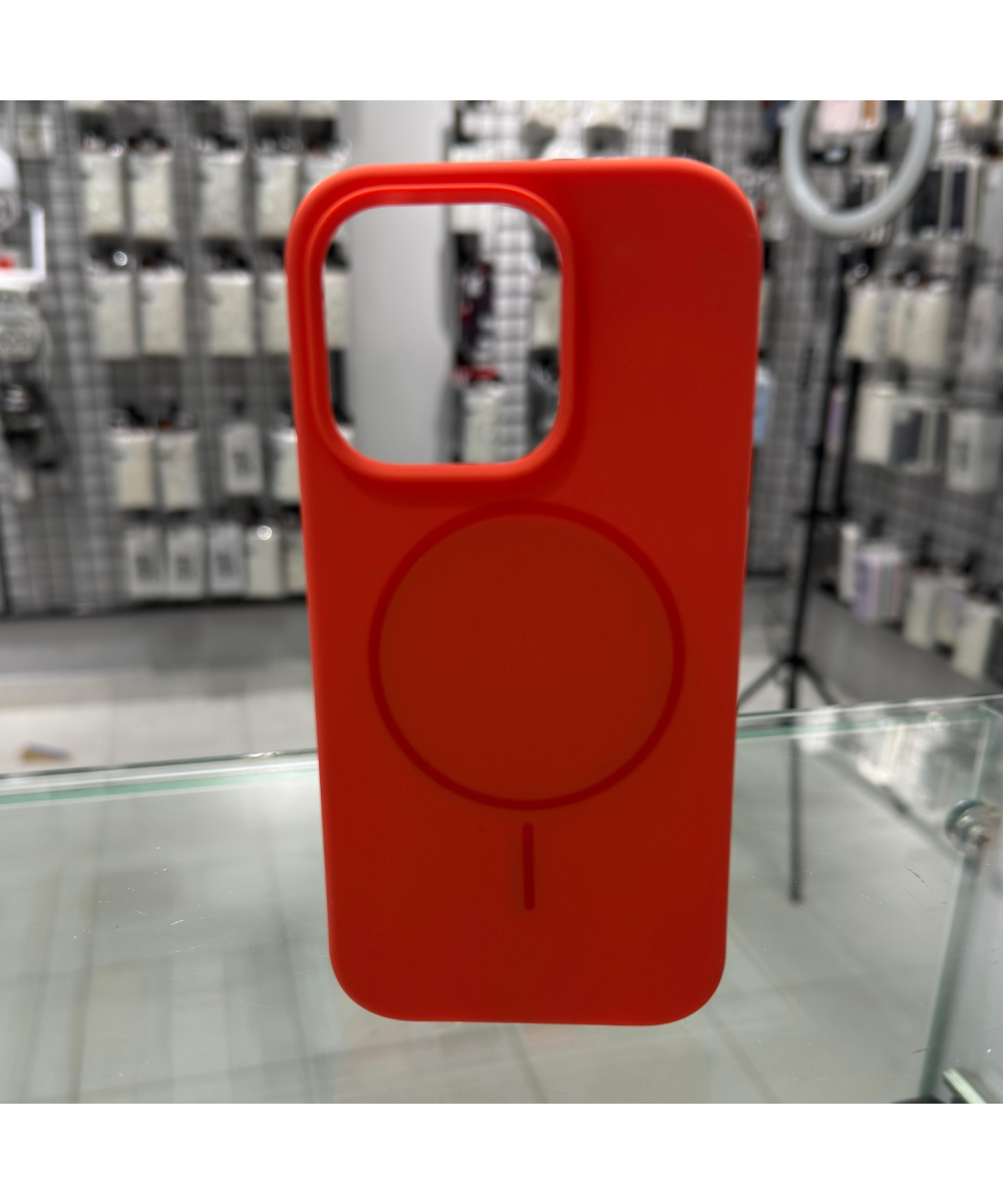 iPhone 12 - 12 Pro MagSafe Yumuşak Silikon Kılıf – Lansman İçi Kadife Dokulu, Kablosuz Şarj Destekli Turuncu