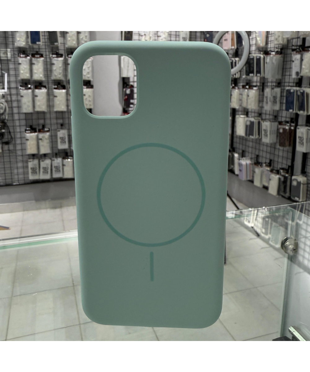 iPhone 11  MagSafe Yumuşak Silikon Kılıf – Lansman İçi Kadife Dokulu, Kablosuz Şarj Destekli Açık Yeşil
