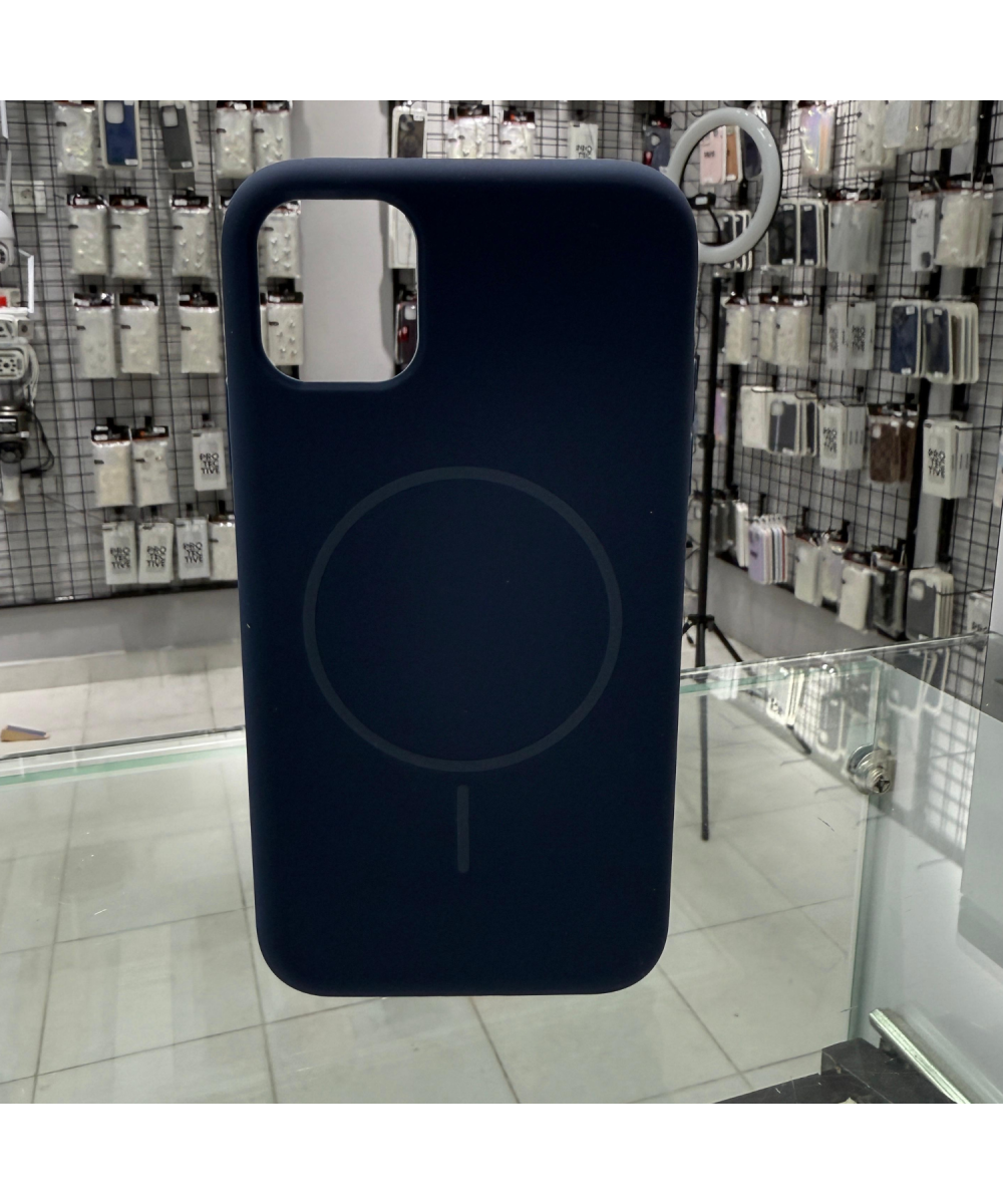 iPhone 11  MagSafe Yumuşak Silikon Kılıf – Lansman İçi Kadife Dokulu, Kablosuz Şarj Destekli Lacivert
