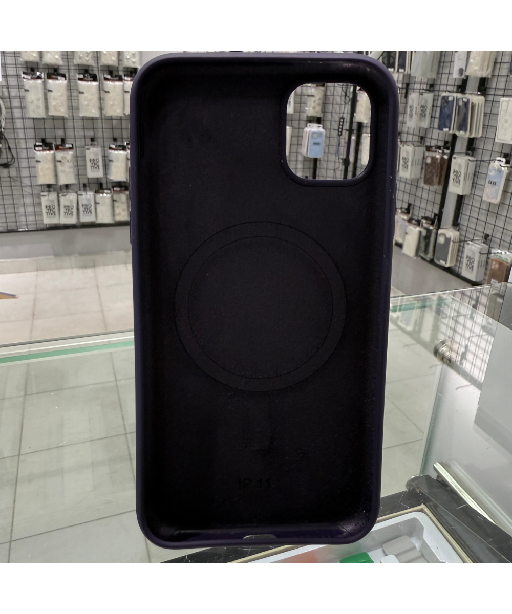 iPhone 11  MagSafe Yumuşak Silikon Kılıf – Lansman İçi Kadife Dokulu, Kablosuz Şarj Destekli Derin Mor