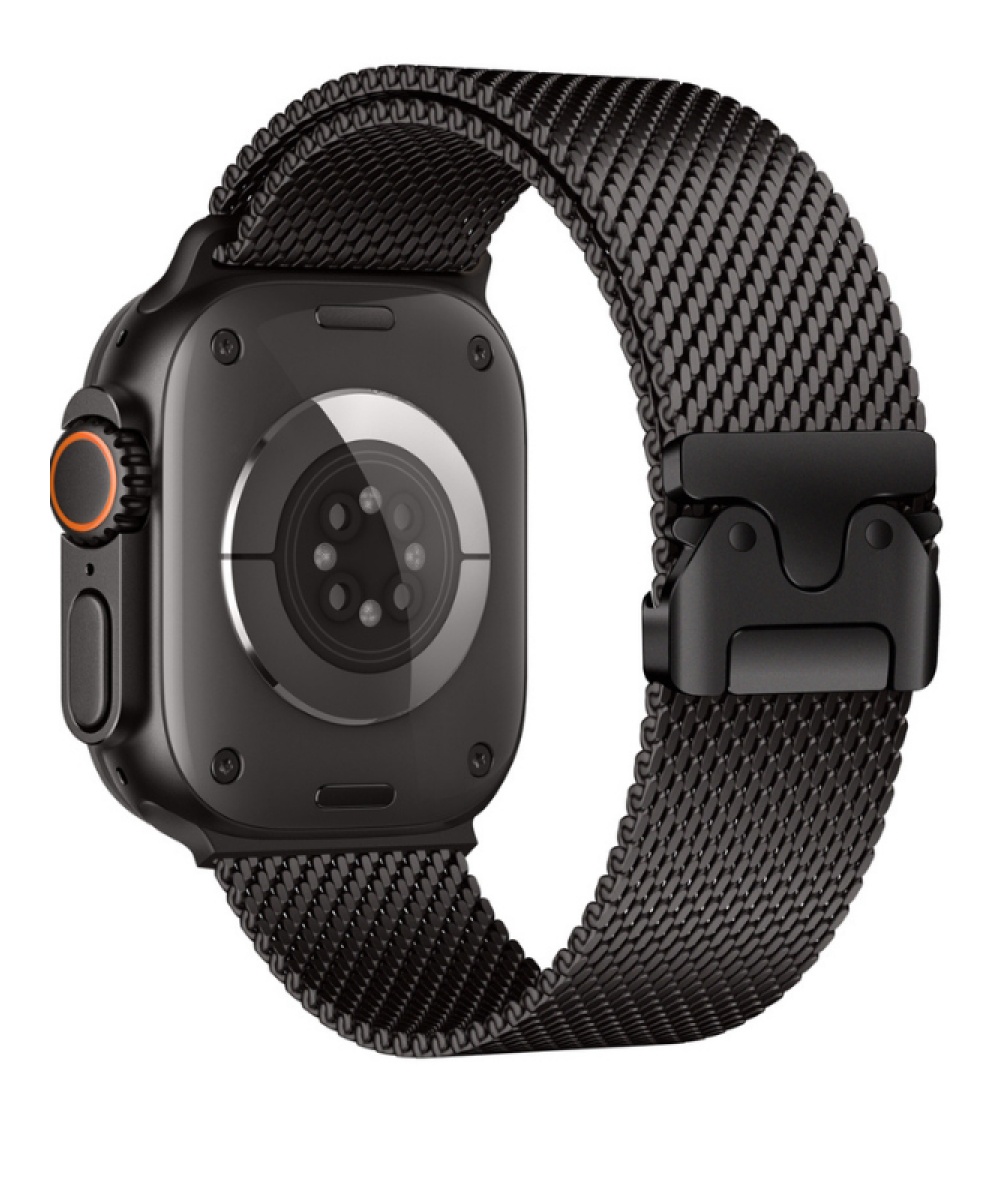 Apple Watch Uyumlu Milano Örgü Loop Paslanmaz Çelik Kordon (42mm-45mm-49mm) - Manyetik Toka Ultra/SE/7/8/9/10