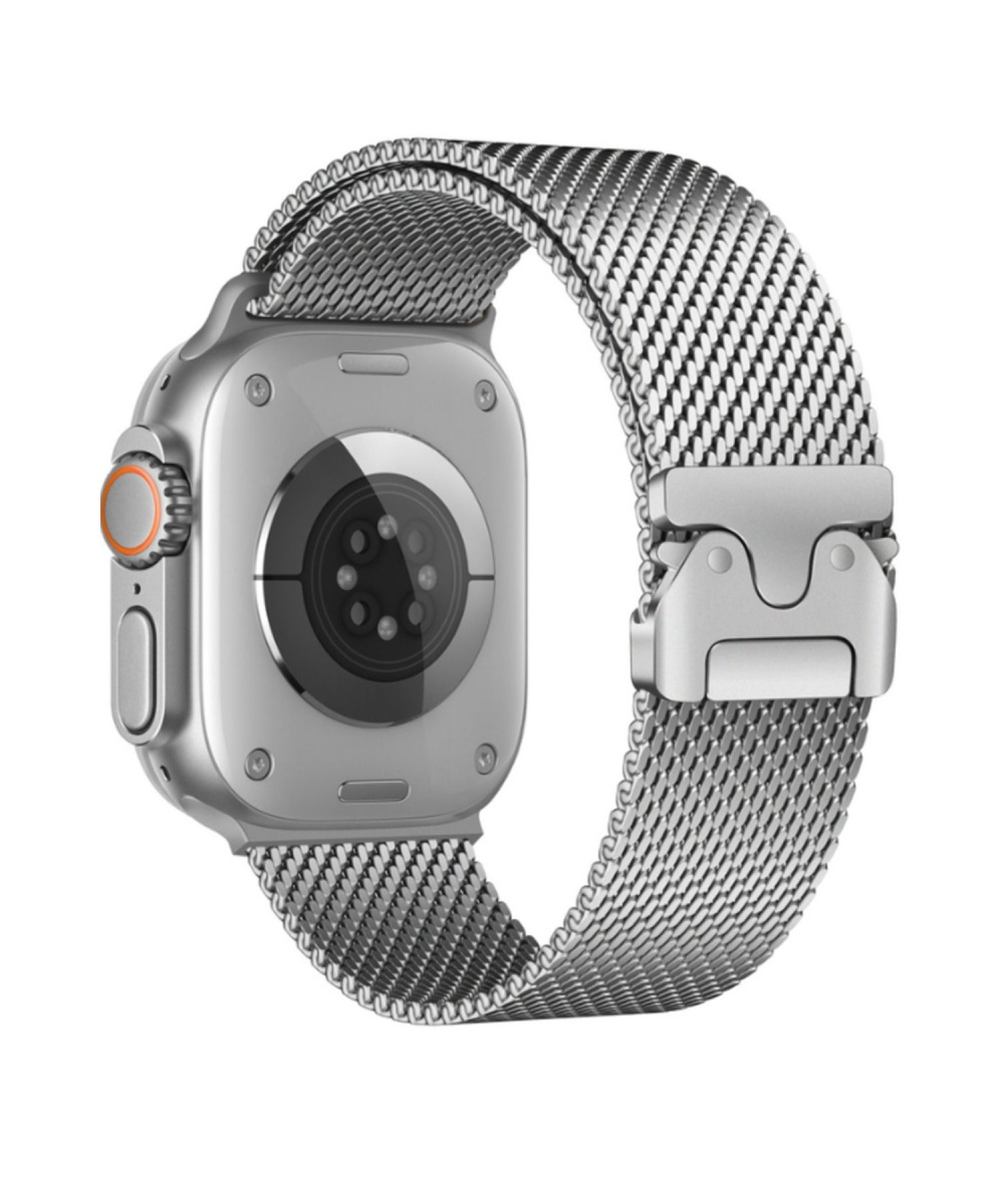 Apple Watch Uyumlu Milano Örgü Loop Paslanmaz Çelik Kordon (42mm-45mm-49mm) - Manyetik Toka Ultra/SE/7/8/9/10