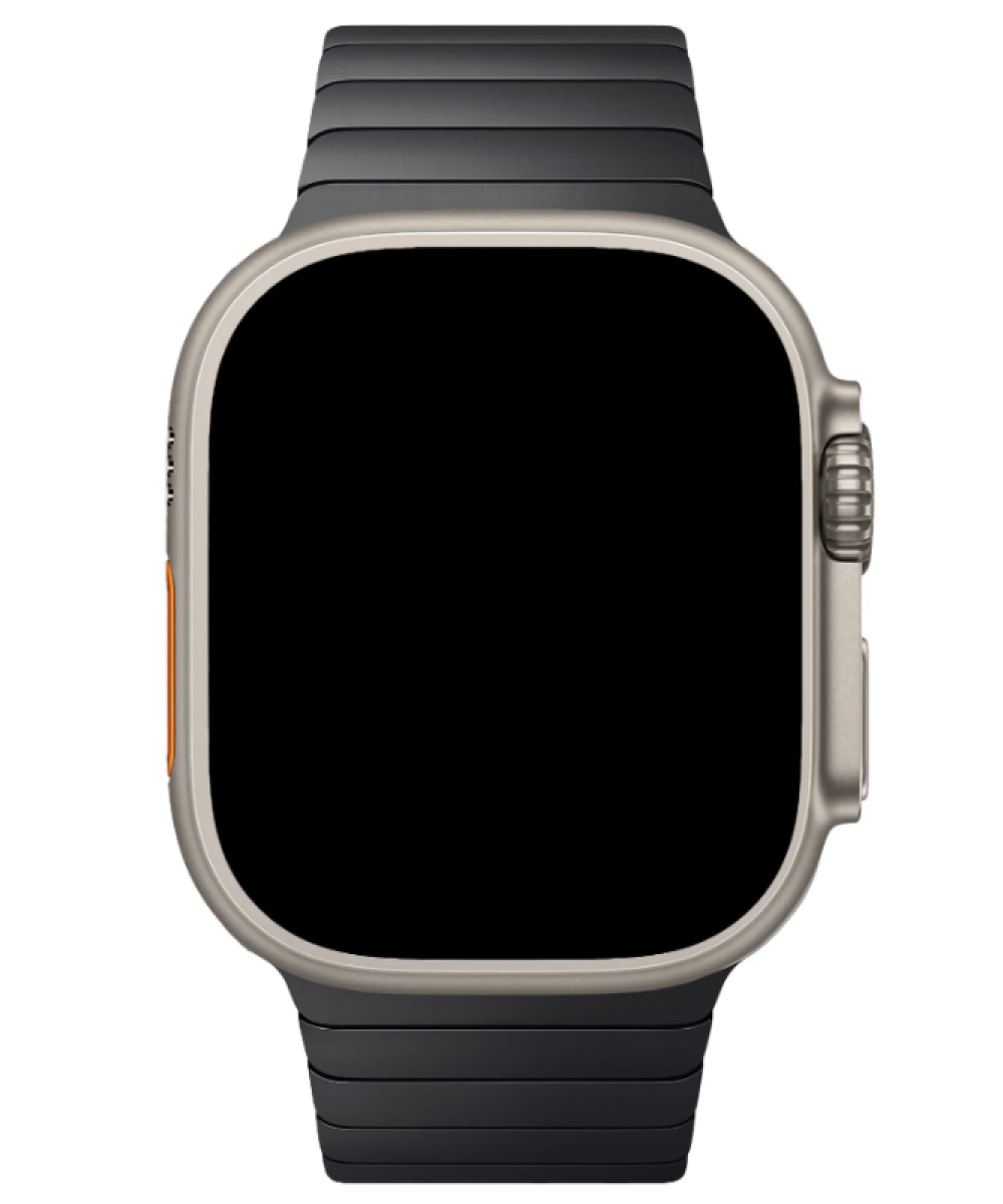 Apple Watch Uyumlu Siyah Paslanmaz Çelik Bilezik Akıllı Saat Kordonu 45-49mm Series 7, 8, 9, 10, SE, Ultra