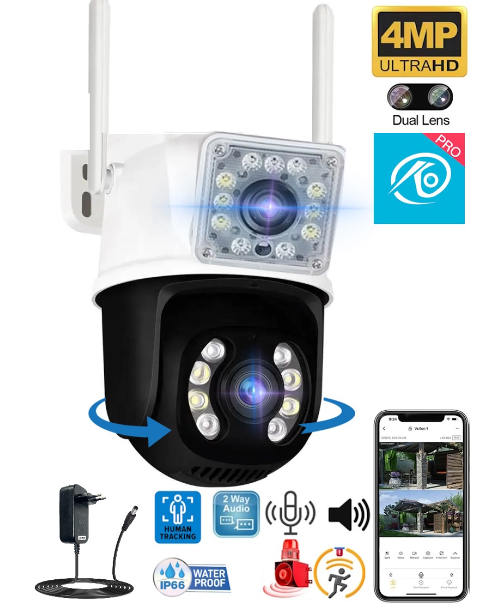 O-KAM 3011 Wifi 4MP IP Güvenlik Kamerası 128GB, Hareketli, Kablosuz, Gece Görüşü, Kişi Takip, Türkçe Sesli
