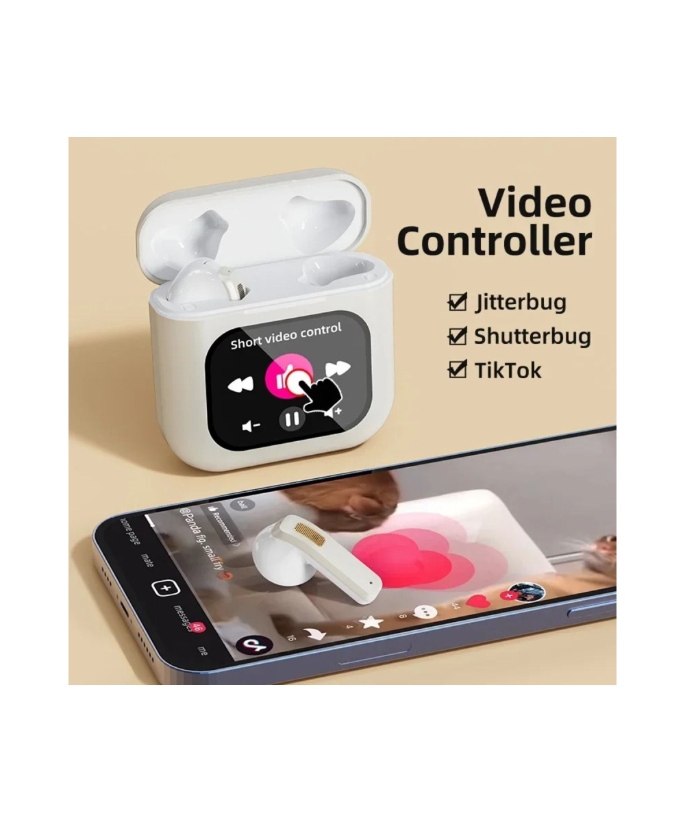 TWS K1 Akıllı Bluetooth Kulaklık ENC Dokunmatik Ekranlı 8GB Hafıza Sesli Görüşme Kulak İçi Kulaklık