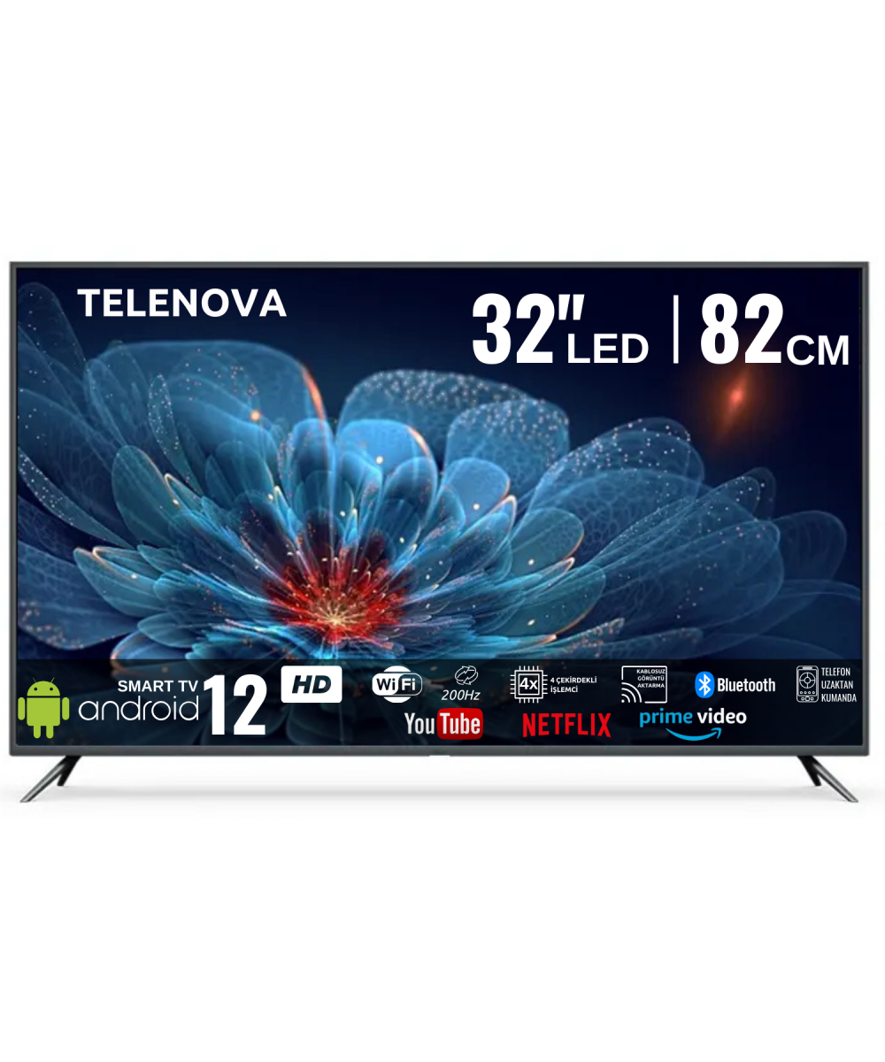 Telenova Revo 32 inç 82 Ekran Android TV Full HD Smart LED Akıllı Televizyon WİFİ Netflix Youtube
