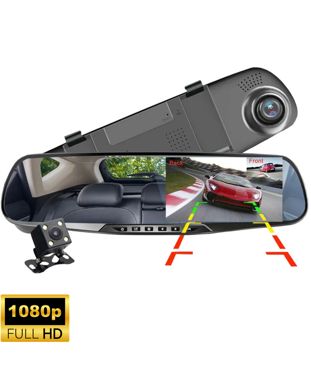 MPI 32GB Dikiz Aynası Araç İçi Kamerası | 3.5” Ekran + Full HD Geri Görüş & Gece Görüşlü Sesli Kayıt