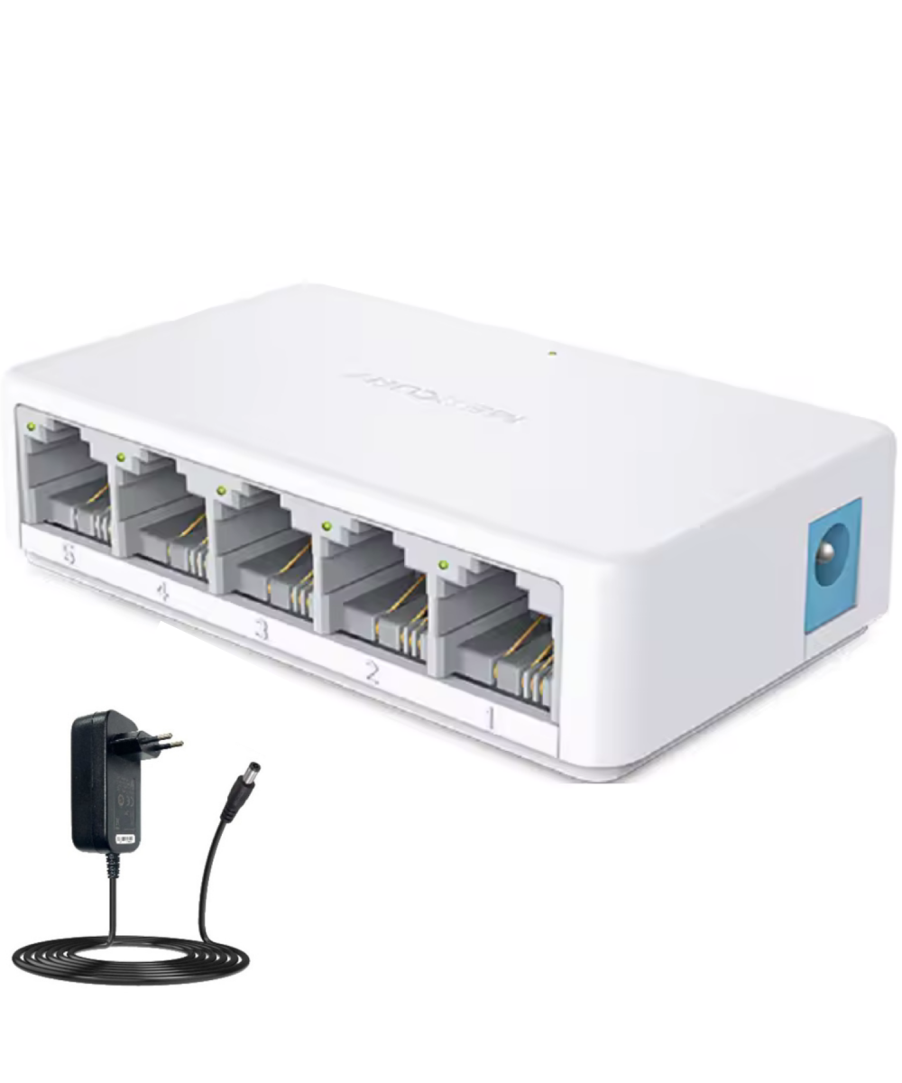 5 Port Ethernet Switch – Gigabit Hız Hızlı Veri Aktarımı Tak Çalıştır Ev Ofis Kullanımı İçin