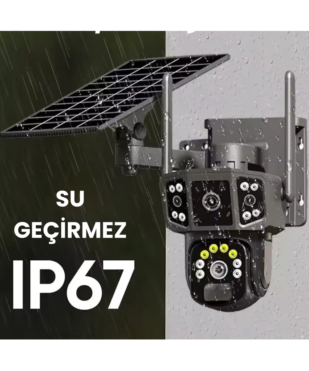 O-KAM 4G Sim Kartlı Kablosuz Güvenlik Kamerası | 6 MP Full HD, Gece Görüşlü ve Güneş Panelli 128GB Solar Kamera -3916