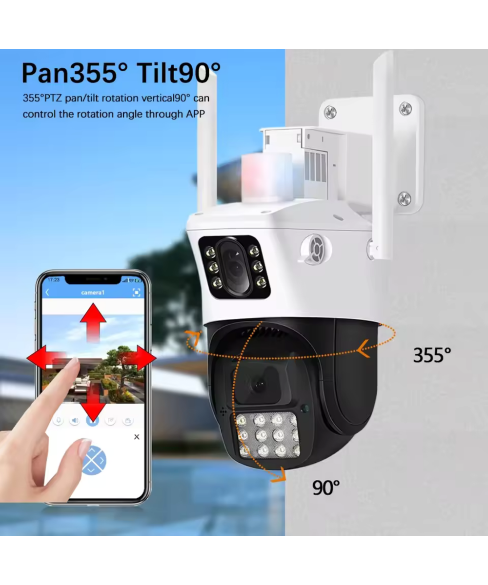 O-Kam 6015 Wifi 6mp Dual Lens Ip Güvenlik Kamerası 128 GB| Hareketli Kablosuz, Gece Görüşü, Kişi Takibi, Türkçe Sesli Görüşme Dış Iç Kamera