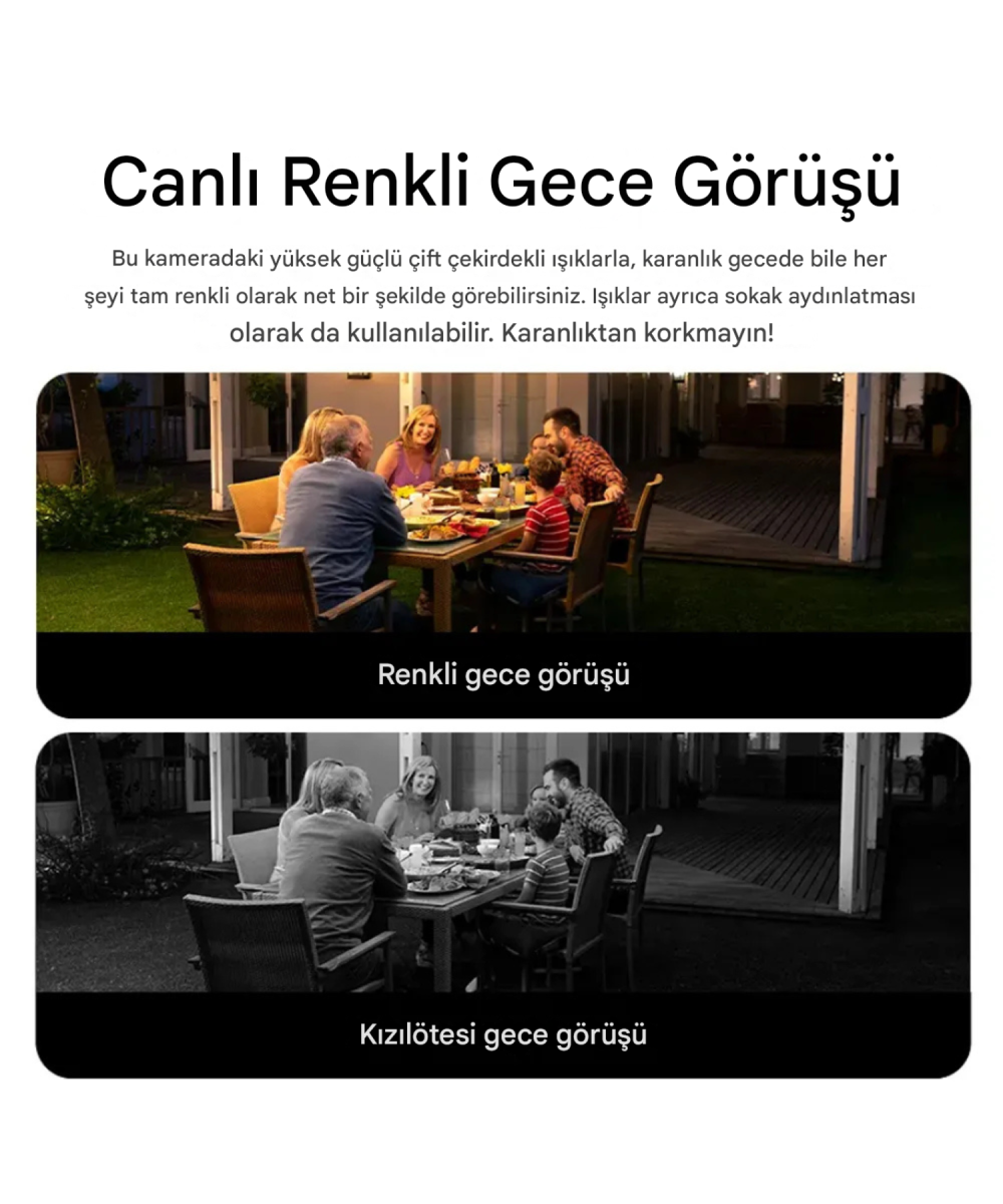 O-Kam 8080 Wifi 6mp Dual Lens Ip Güvenlik Kamerası 128 GB| Hareketli Kablosuz, Gece Görüşü, Kişi Takibi, Türkçe Sesli Görüşme Dış Iç Kamera