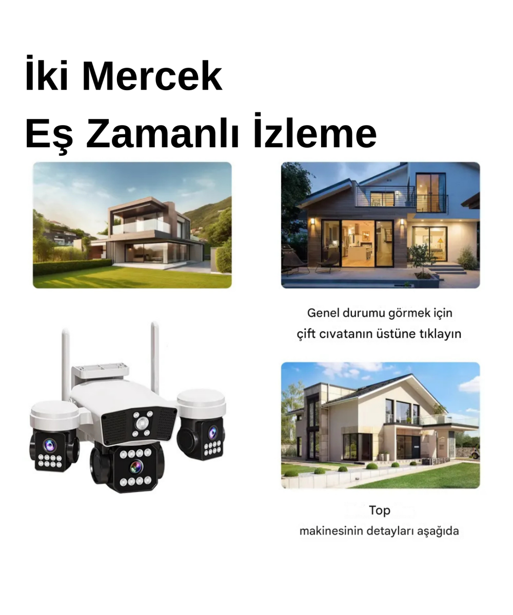 O-Kam 8080 Wifi 6mp Dual Lens Ip Güvenlik Kamerası 128 GB| Hareketli Kablosuz, Gece Görüşü, Kişi Takibi, Türkçe Sesli Görüşme Dış Iç Kamera