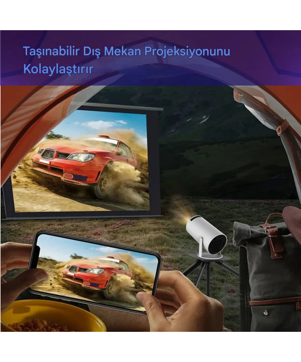 HY300Pro Akıllı Projeksiyon Cihazı Android 11 Taşınabilir 1080P Ev Sineması WiFi Bluetooth Destekli