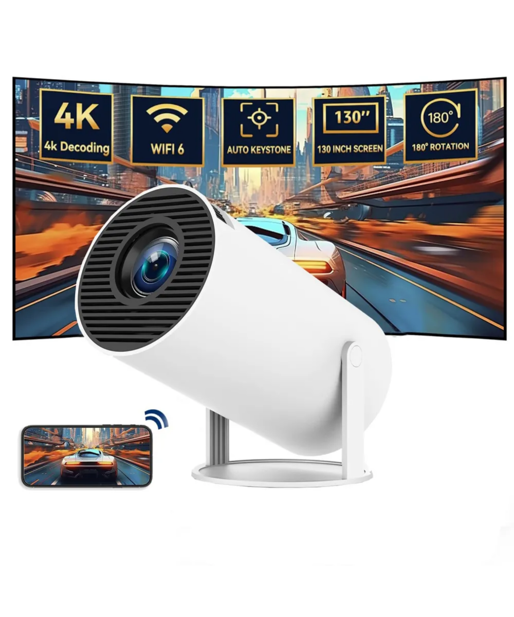 HY300Pro Akıllı Projeksiyon Cihazı Android 11 Taşınabilir 1080P Ev Sineması WiFi Bluetooth Destekli