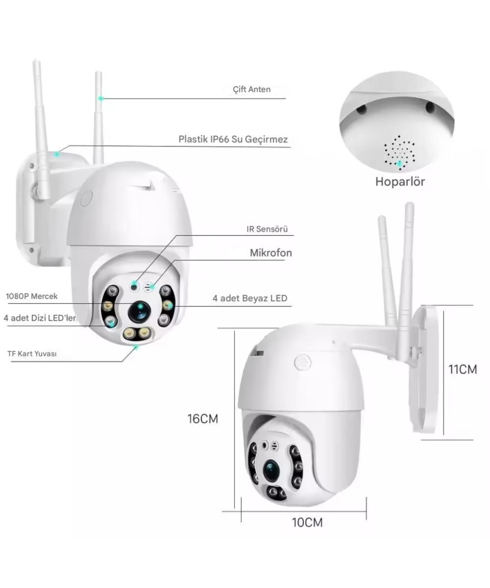 O-Kam 3011 PRO 2K 1080P Akıllı WİFİ Güvenlik Kamerası Hareketli Kablosuz, Gece Görüşü, Kişi Takibi, Türkçe Sesli Görüşme