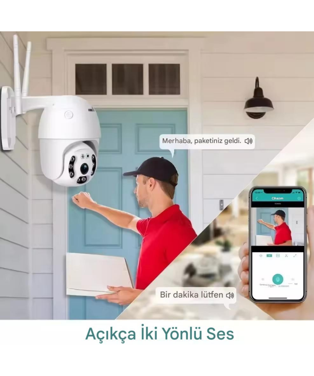 O-Kam 3011 PRO 2K 1080P Akıllı WİFİ Güvenlik Kamerası Hareketli Kablosuz, Gece Görüşü, Kişi Takibi, Türkçe Sesli Görüşme