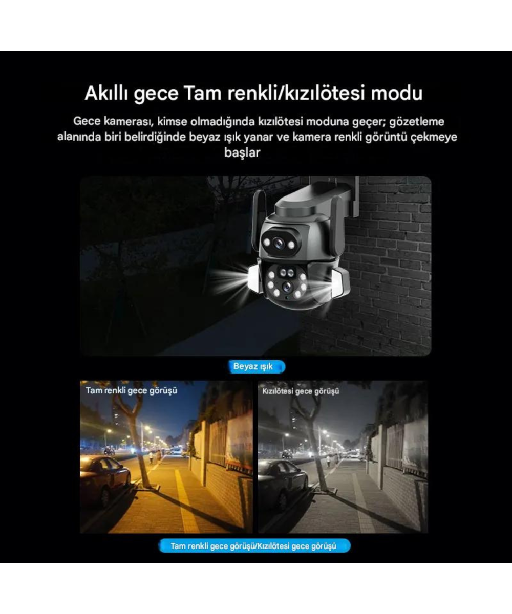 MPIA HINA 6MP Akıllı WİFİ Güvenlik Kamerası Hareketli Kablosuz Gece Görüşü Kişi Takibi Türkçe Sesli Görüşme