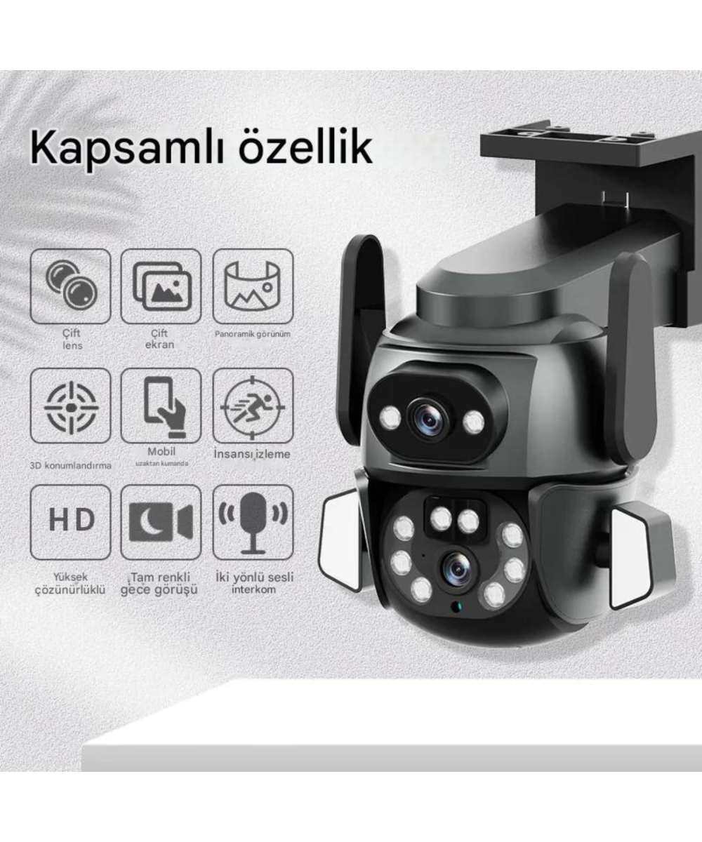 MPIA HINA 6MP Akıllı WİFİ Güvenlik Kamerası Hareketli Kablosuz Gece Görüşü Kişi Takibi Türkçe Sesli Görüşme