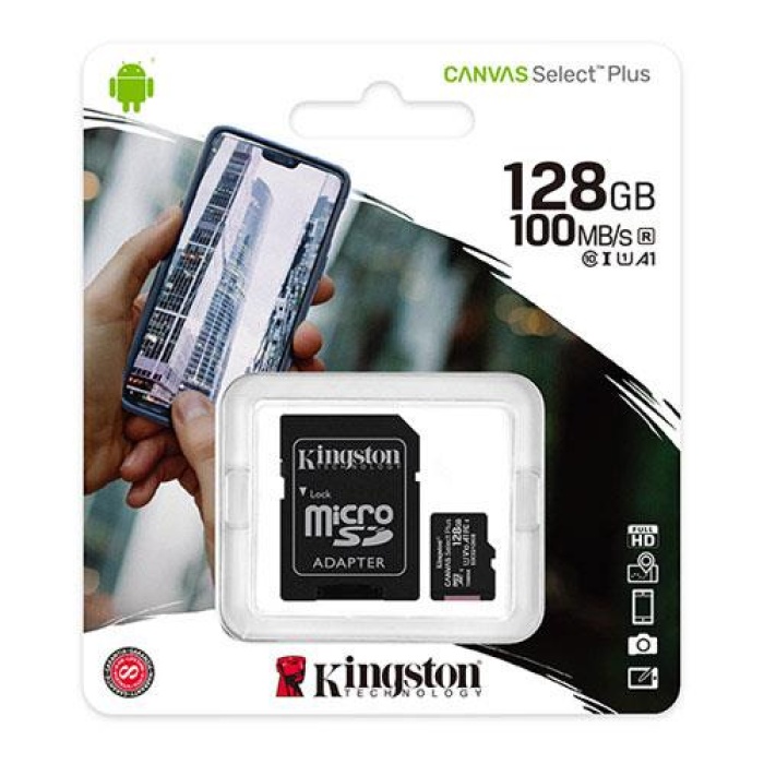128 GB KINGSTON CANVAS SELECT PLUS MICRO SD CARD CL10 SDCS2/128GB
