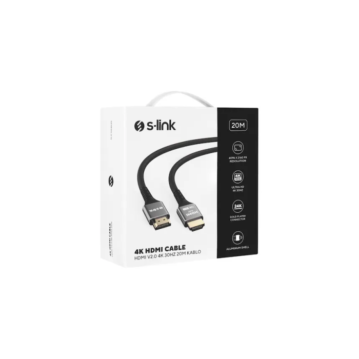 S-LINK SLX-HD4K30 19+1 HDMI TO HDMI 30MT METAL V2.0 4K (4096*2160) 30HZ KABLO