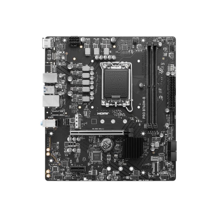 MSI PRO B760M-B DDR4 6400MHZ 1XHDMI 1XM.2 USB 3.2 MATX 1700P (12. / 13. VE 14. NESİL İŞLEMCİ UYUMLU)