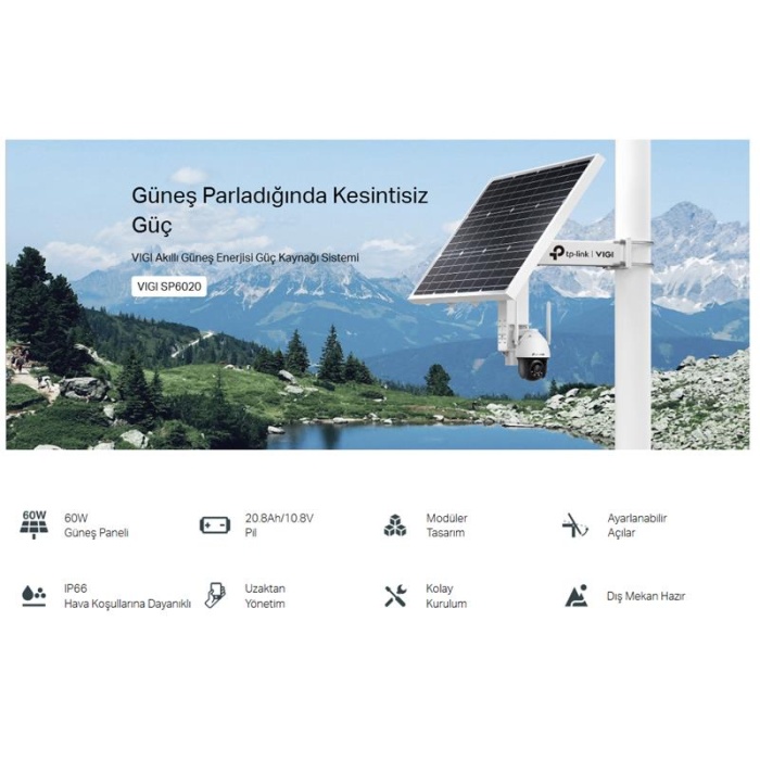 TP-LINK VIGI SP6020 20.8AH/10.8V 60W AKILLI GÜNEŞ ENERJİSİ BESLEME SİSTEMİ