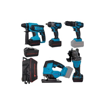 Catpower 4150 Kömürsüz 20V 4.0Ah Li-ion 3 Akülü 5li Set - Darbeli Vidalama - Kırıcı Delici - Avuç Taşlama - Somun Sıkma ve Torklu Vidalama - Dekupaj