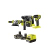 Ryobi RCK183D-242S Akülü Kömürsüz 3lü Set Vidalama + Kırıcı Delici + Taşlama - 1x4.0Ah + 1x2.0Ah + Şarj Cihazı - 5133005567