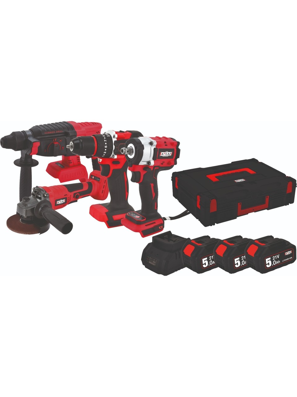 Attlas ATB21 4lü Kömürsüz Kombo Set Matkap + Taşlama + Kırıcı Delici + Somun Sıkma - A0104171