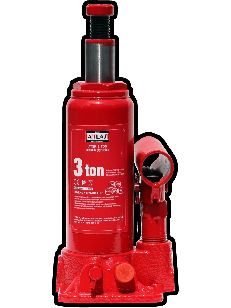 Attlas Atsk 3 Ton Hidrolik Şişe Kriko - A1201002
