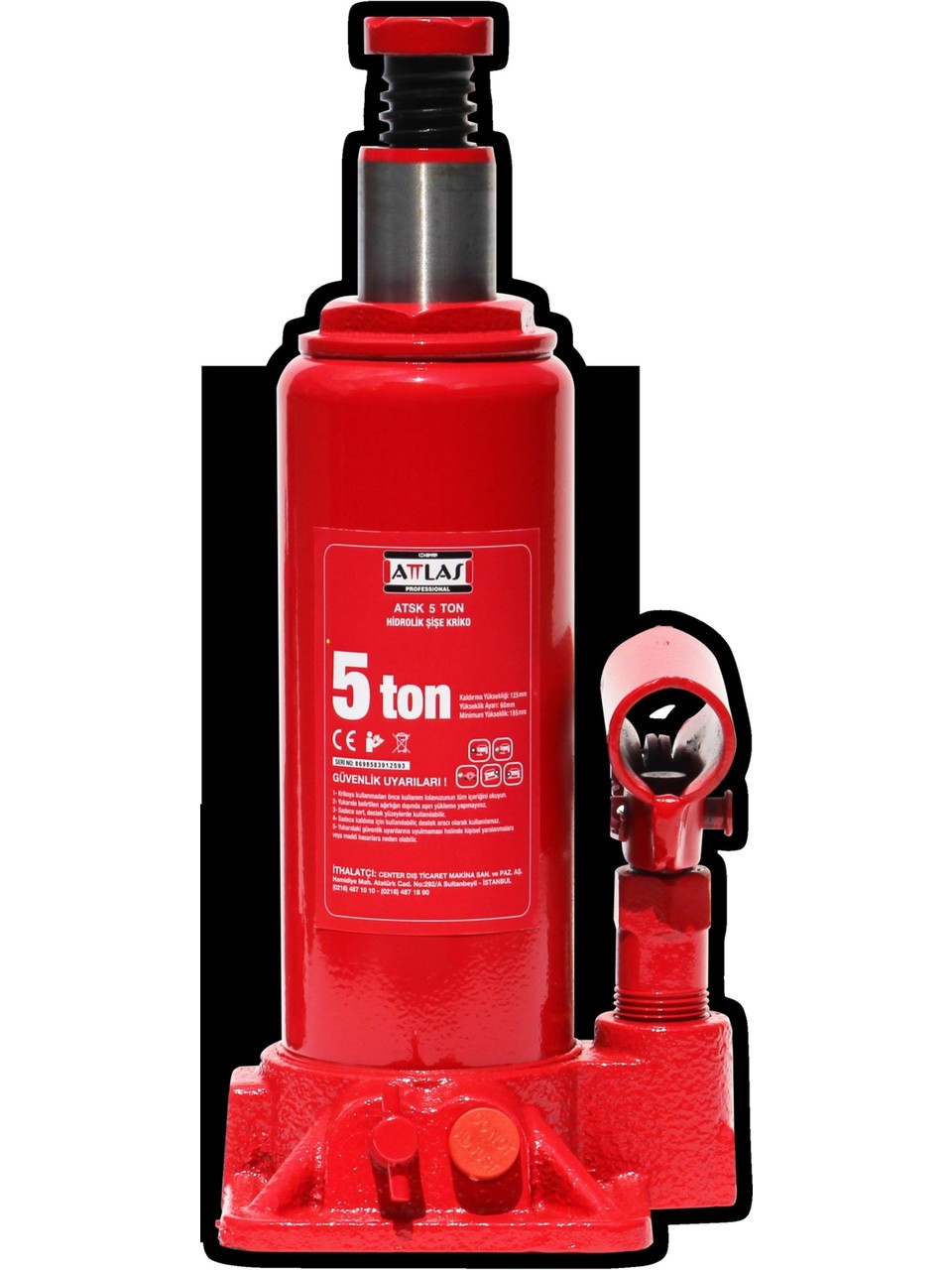 Attlas Atsk 5 Ton Hidrolik Şişe Kriko - A1201003