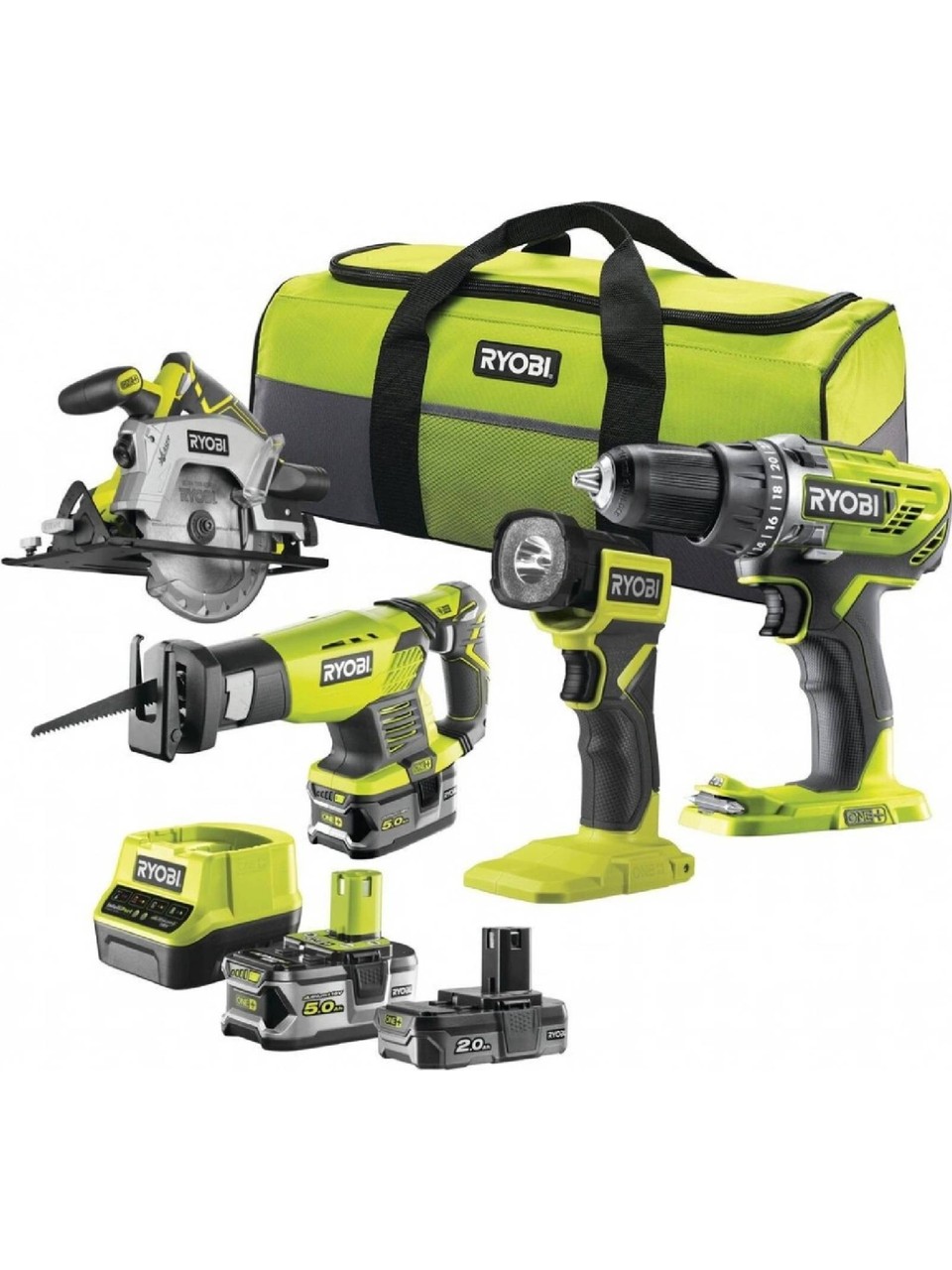 Ryobi RCK184-252S 18V 4lü Set (R18DD3+RRS1801M+RWSL1801+RLF18+RB18L20+RB18L50+RC18120)- 5133005692