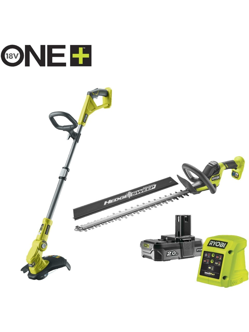 Ryobi RY18LT18HTA-120 18V ONE+ akülü makine seti 2 parça (1x 2.0Ah akü ve şarj cihazı) - 5133005619