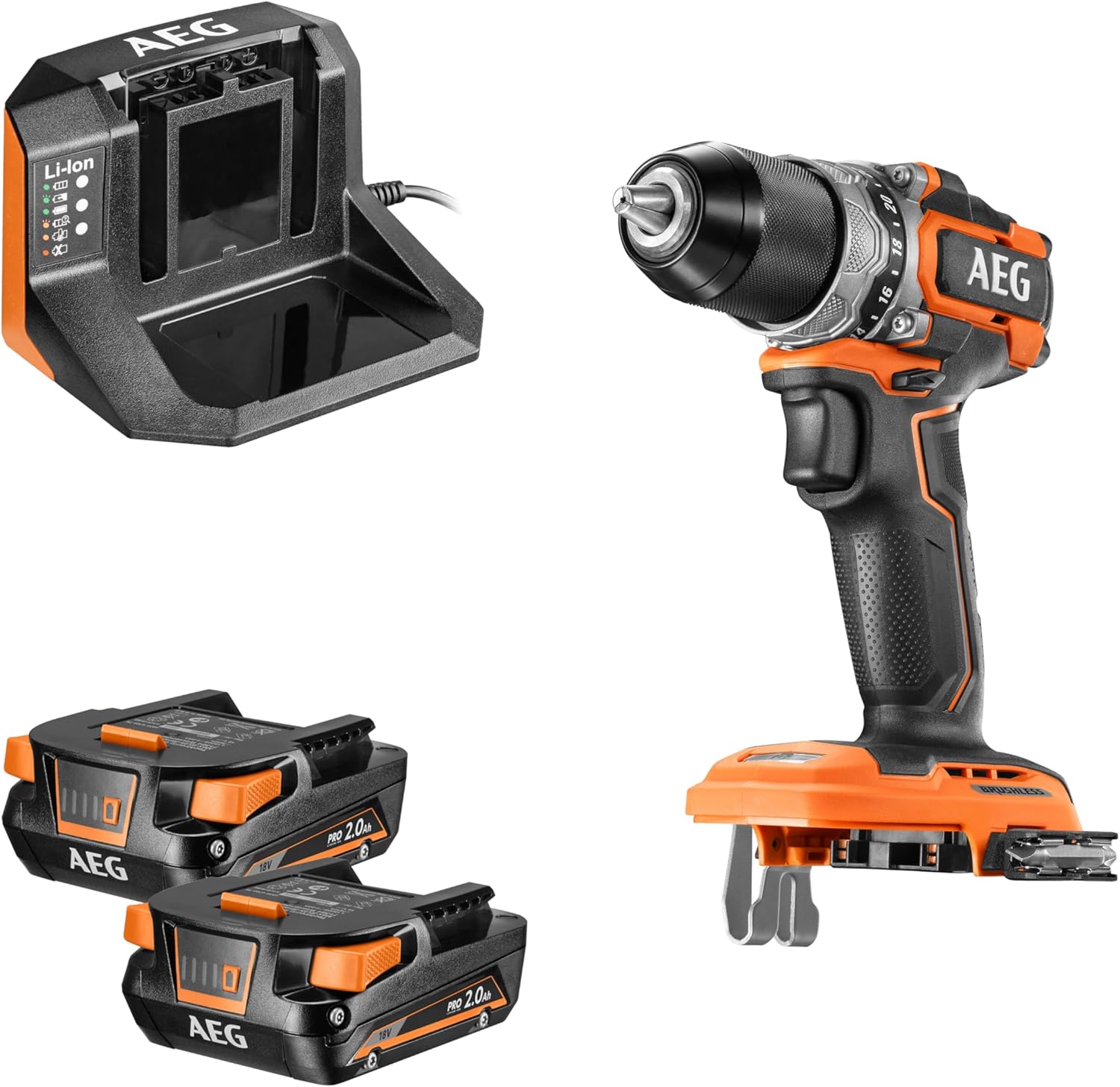 Aeg BS 18SBL2-202C 2x2.0Ah Çift Akülü Kömürsüz Vidalama - 4935480056