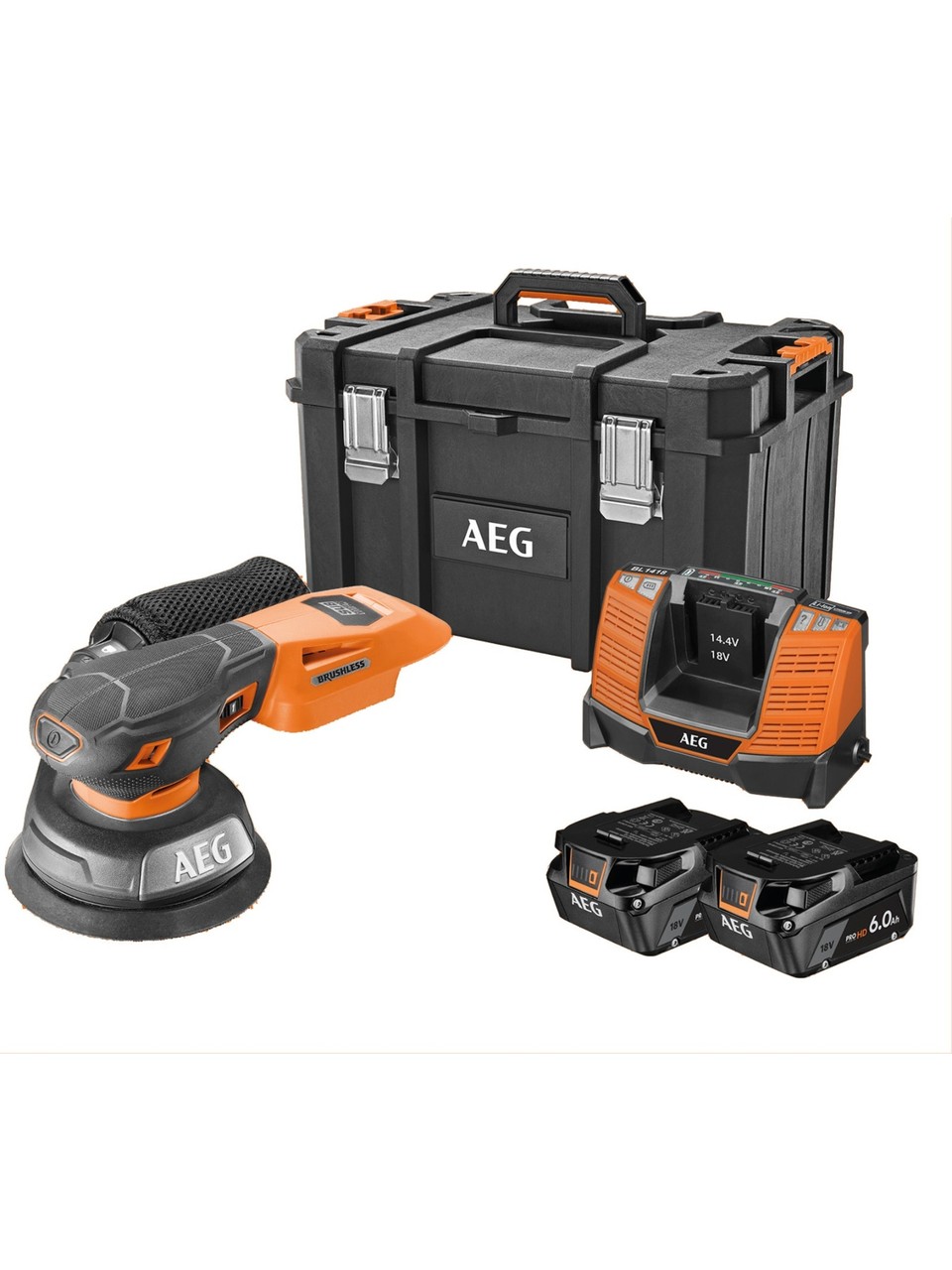 AEG BEX18SBL-125-602TC Akülü Titreşim Zımpara Kömürsüz 2x4.0Ah - 4935500068