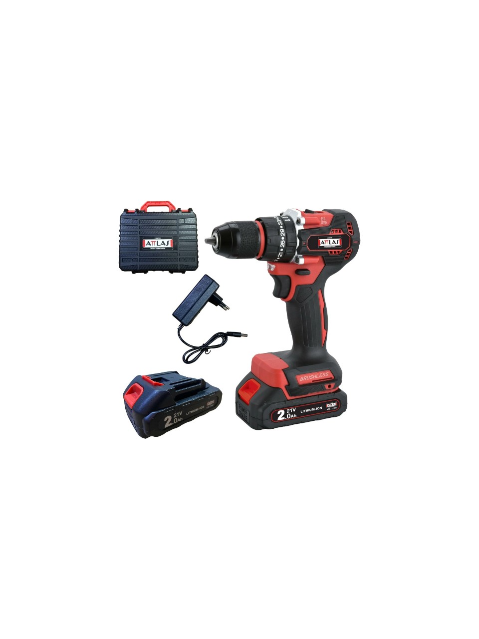 Attlas ATBL 16 - 202 C 16V 2x2.0Ah Çift Akülü Akülü Kömürsüz Darbeli Matkap 45 NM Tork - A0104083