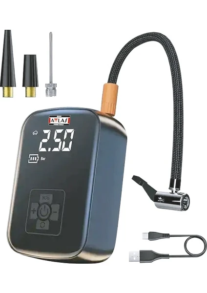 Attlas ATMC 7.4 Akülü Dijital Lastik Şişirme Pompası -  A0104074