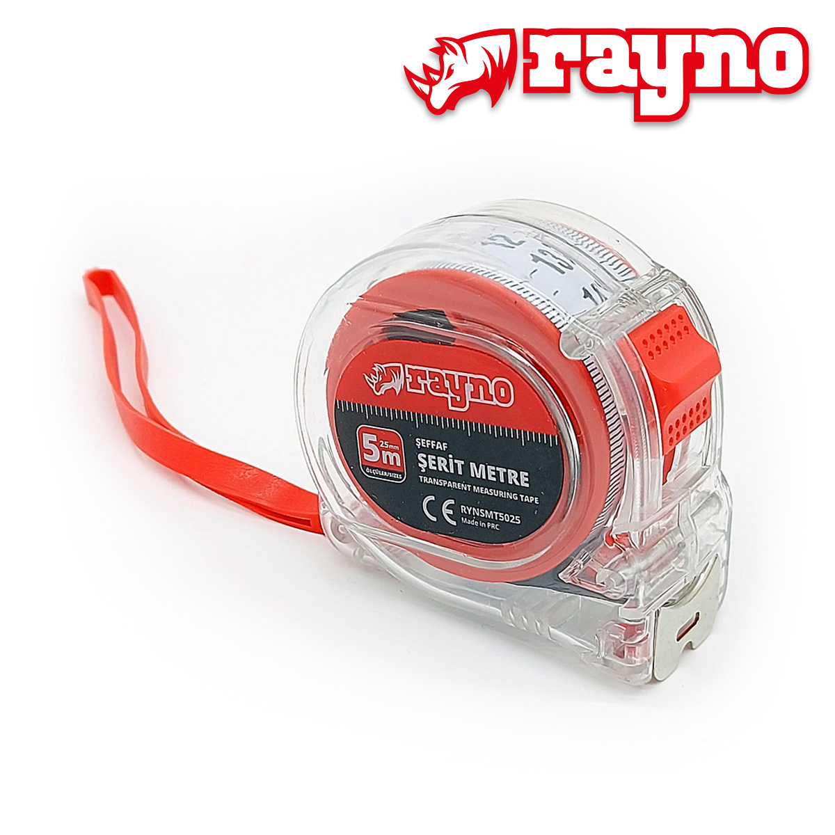 Rayno Şeffaf Şerit Metre 5m x 25mm - 11512