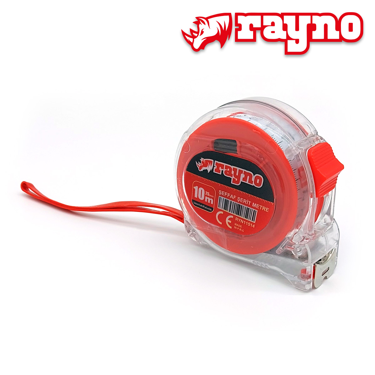 Rayno Şeffaf Şerit Metre 10m x 25mm - 11514