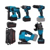 Catpower 4150 Kömürsüz 20V 4.0Ah Li-ion 3 Akülü 5li Set - Darbeli Vidalama - Kırıcı Delici - Avuç Taşlama - Somun Sıkma ve Torklu Vidalama - Dekupaj