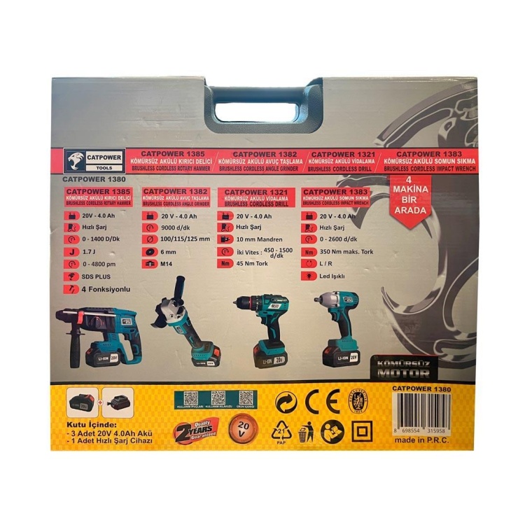 CATPOWER  4lü Set Kömürsüz 1380