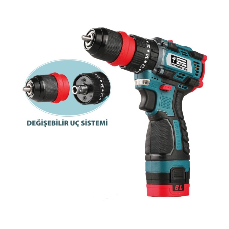 CATPOWER  1360 16 V Li-Ion 2.0 Ah Kömürsüz Akülü Vidalama