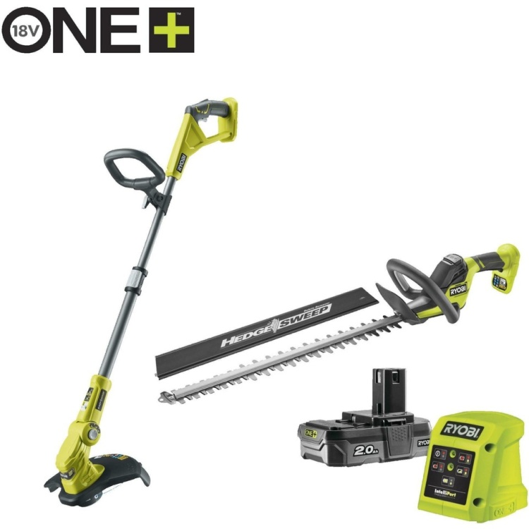 Ryobi RY18LT18HTA-120 18V ONE+ akülü makine seti 2 parça (1x 2.0Ah akü ve şarj cihazı) - 5133005619