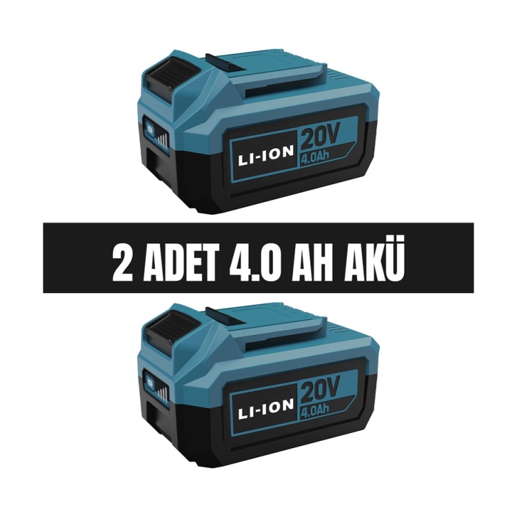CATPOWER 4235 Akülü Vidalama, Kırıcı-Delici, Taşlama Kömürsüz 20 V + (2 Adet 4.0 Ah Akü ve Hızlı Şarj Cihazı)