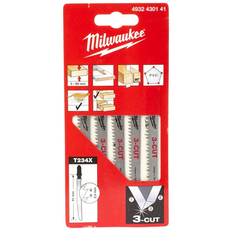 Milwaukee Ahşap Dekupaj Bıçağı T234X 91 mm 5li- 4932430141