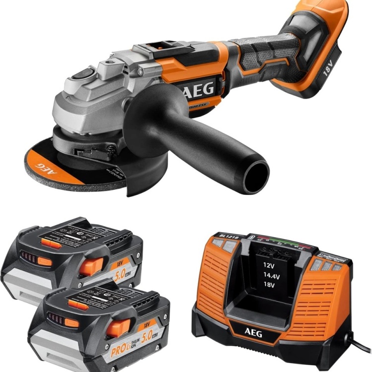 Aeg BEWS18-125BLLI-502C Akülü Kömürsüz Avuç Taşlama 2x5.0Ah - 4935464417